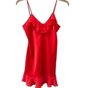 Vtg 90s red satin slip nightie, medium